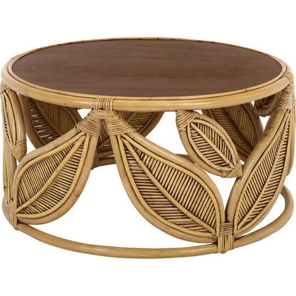 Lake Round Coffee Table by HedgeApple Essentials. Made from mango wood, rattan in a unique style.