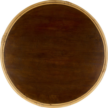 Lake Round Coffee Table by HedgeApple Essentials. Made from mango wood, rattan in a unique style.