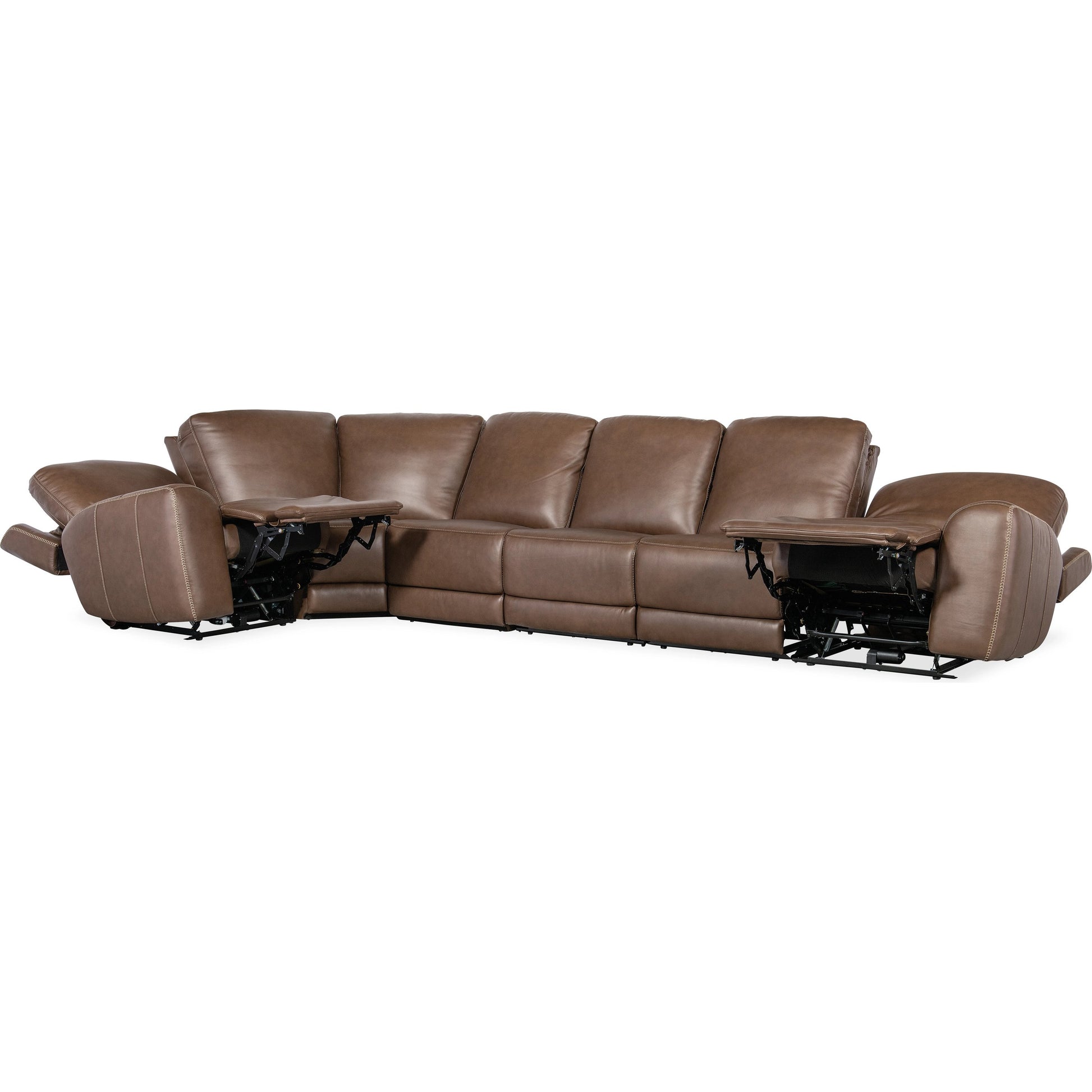 Torres 6 Piece Sectional by Hooker Furniture in sorrento mocha. Made from leather, sorrento mocha (semi-aniline top grain with splits) in a traditional style.
