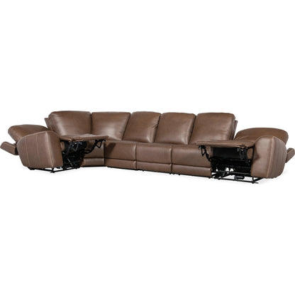 Torres 6 Piece Sectional by Hooker Furniture in sorrento mocha. Made from leather, sorrento mocha (semi-aniline top grain with splits) in a traditional style.