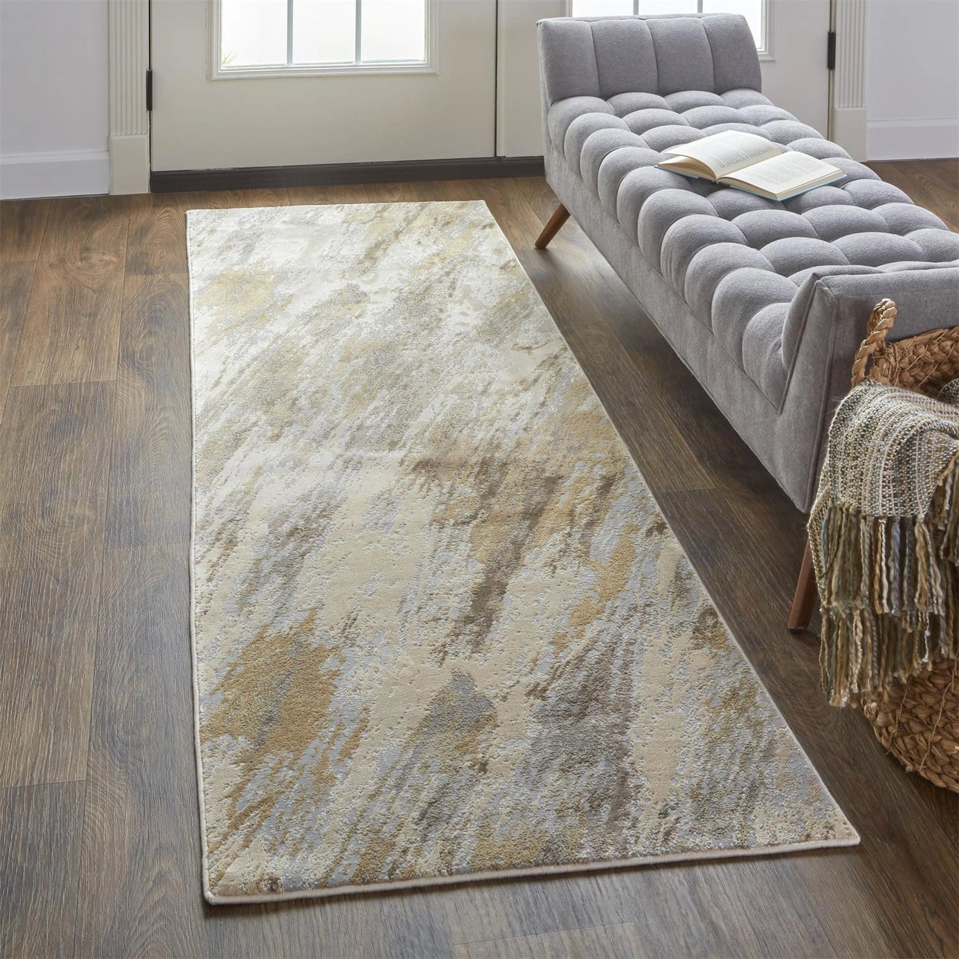 Parker Transitional Rug - 3704F by Feizy in ivory, tan, brown. Made from viscose, polyester in a unique style.