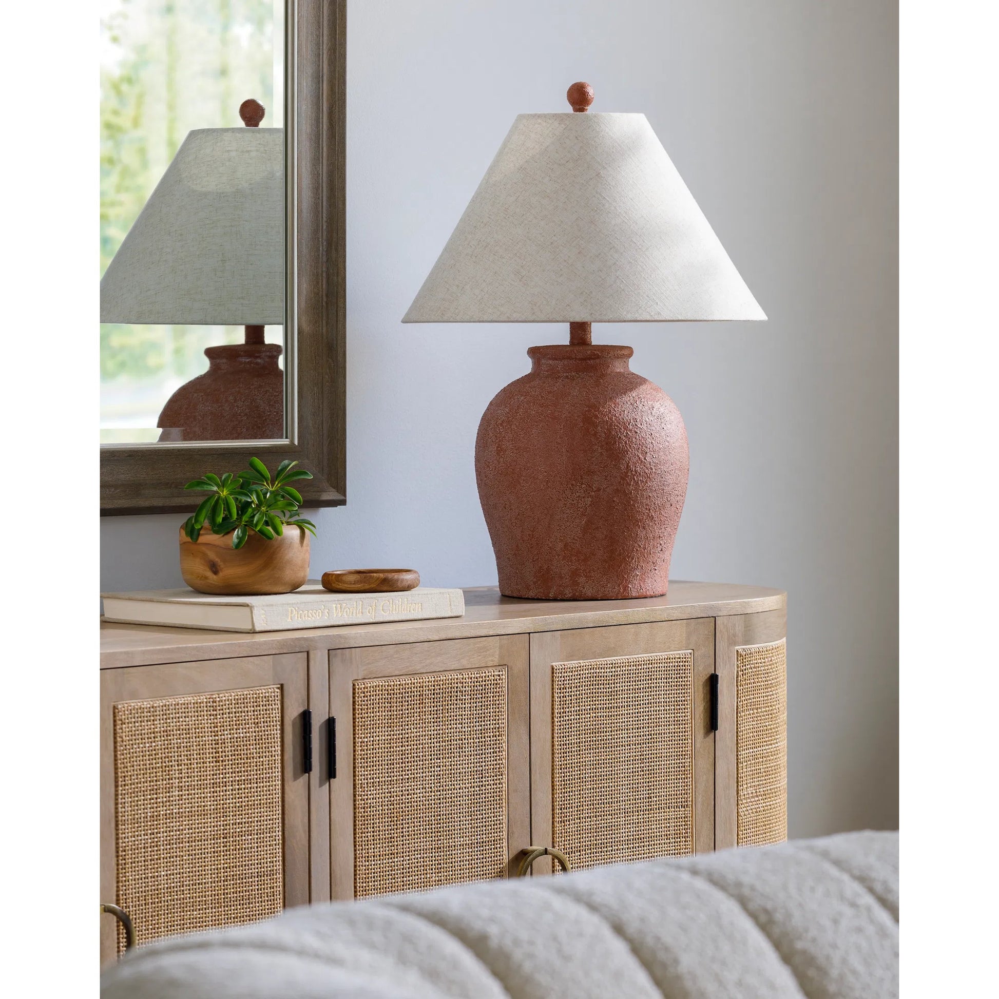 Colorado Accent Table Lamp - 531350 by Livabliss in paintedpainted. Made from body: ceramic, shade (outside): linen, shade (inside): metal, finial: plastic in a modern style.