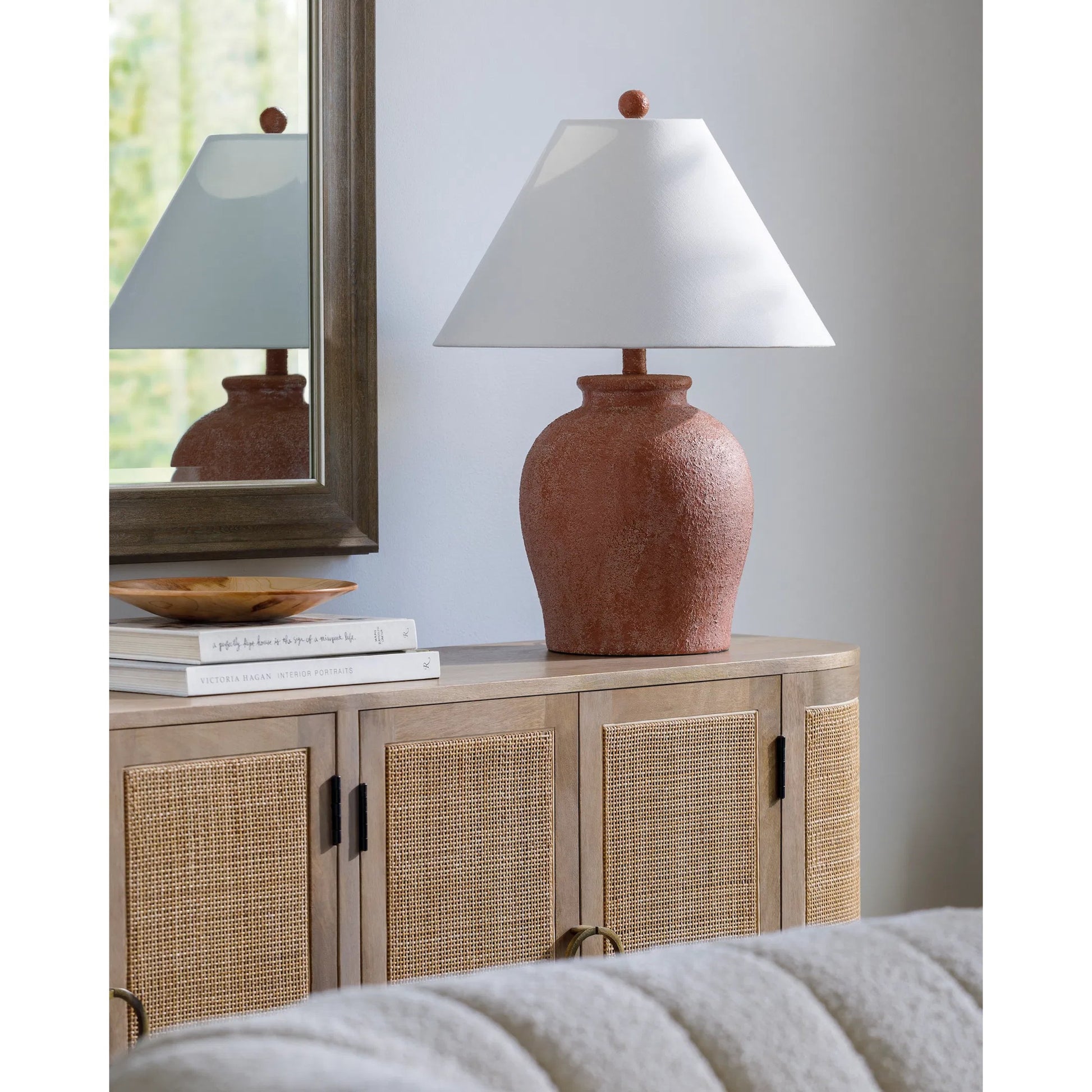 Colorado Accent Table Lamp - 531350 by Livabliss in paintedpainted. Made from body: ceramic, shade (outside): linen, shade (inside): metal, finial: plastic in a modern style.