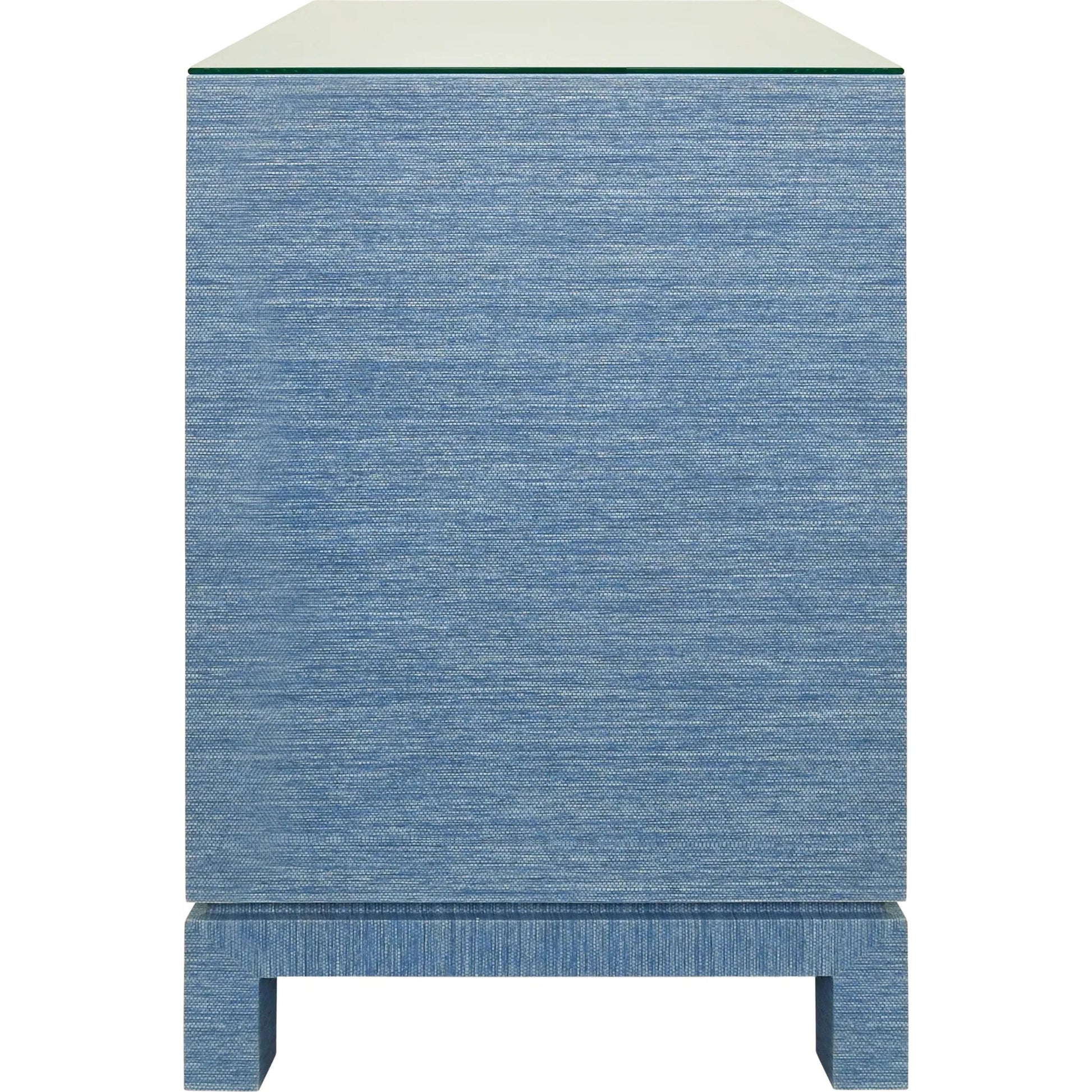 Cole Two Drawer Side Table by Worlds Away. Made from grasscloth in a unique style.