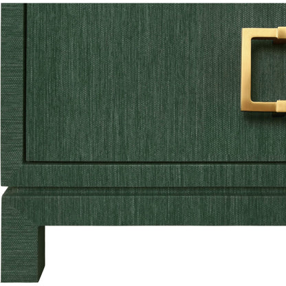 Cole Two Drawer Side Table by Worlds Away. Made from grasscloth in a unique style.