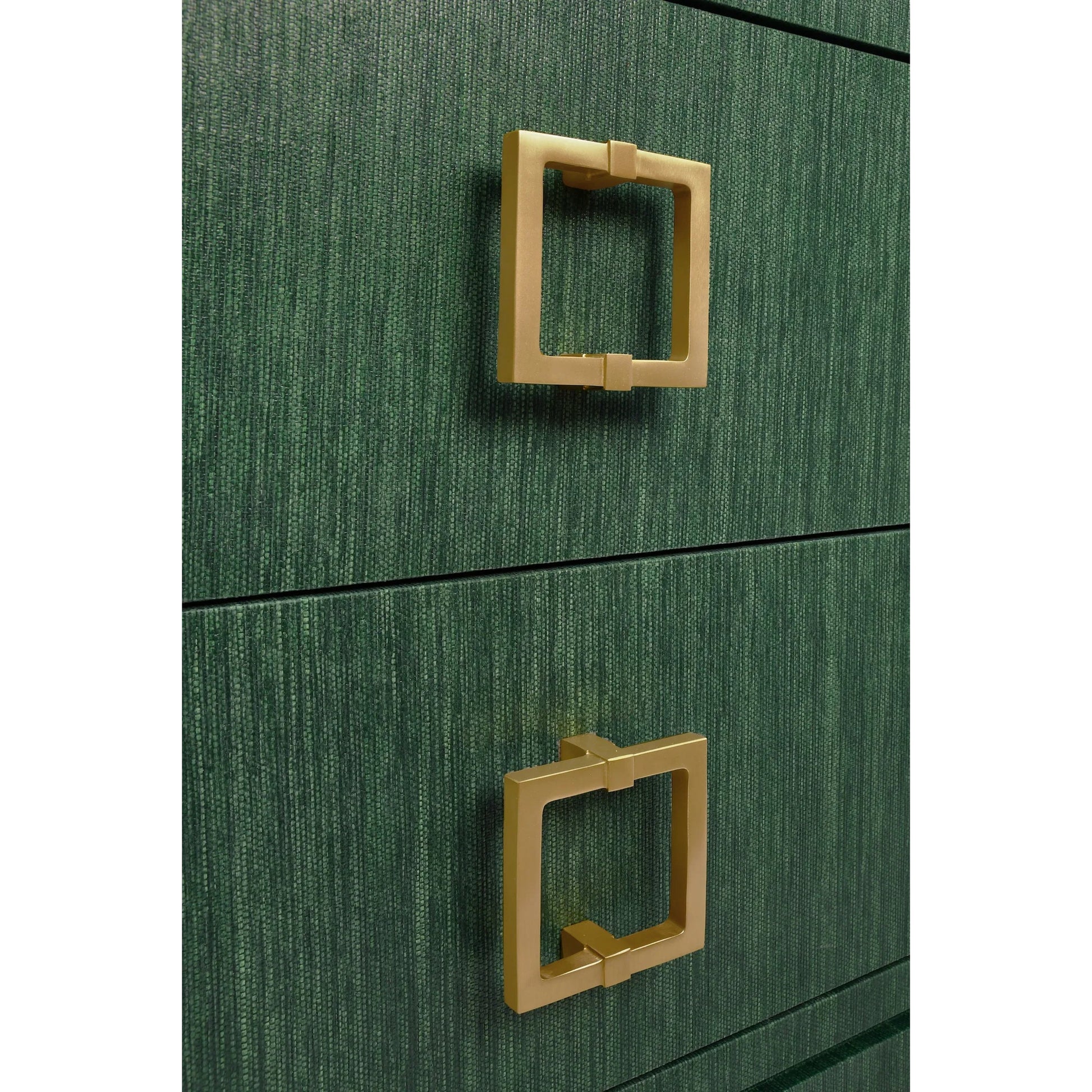 Cole Two Drawer Side Table by Worlds Away. Made from grasscloth in a unique style.