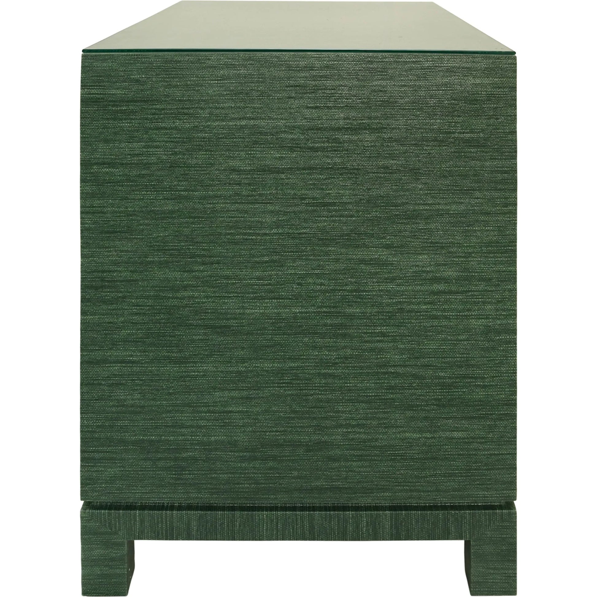 Cole Two Drawer Side Table by Worlds Away. Made from grasscloth in a unique style.