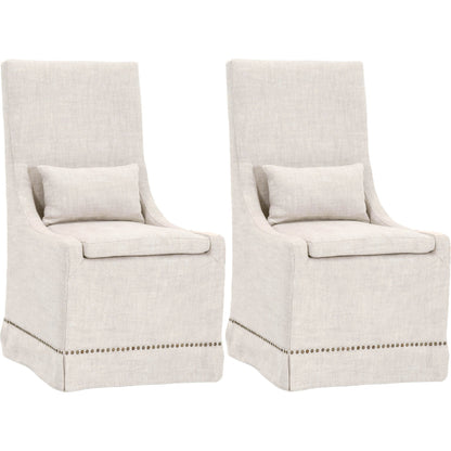 Colleen Dining Chair (Set of 2) by Essentials For Living in bisque french linen. Made from solid birch, 100% french linen in a transitional style.