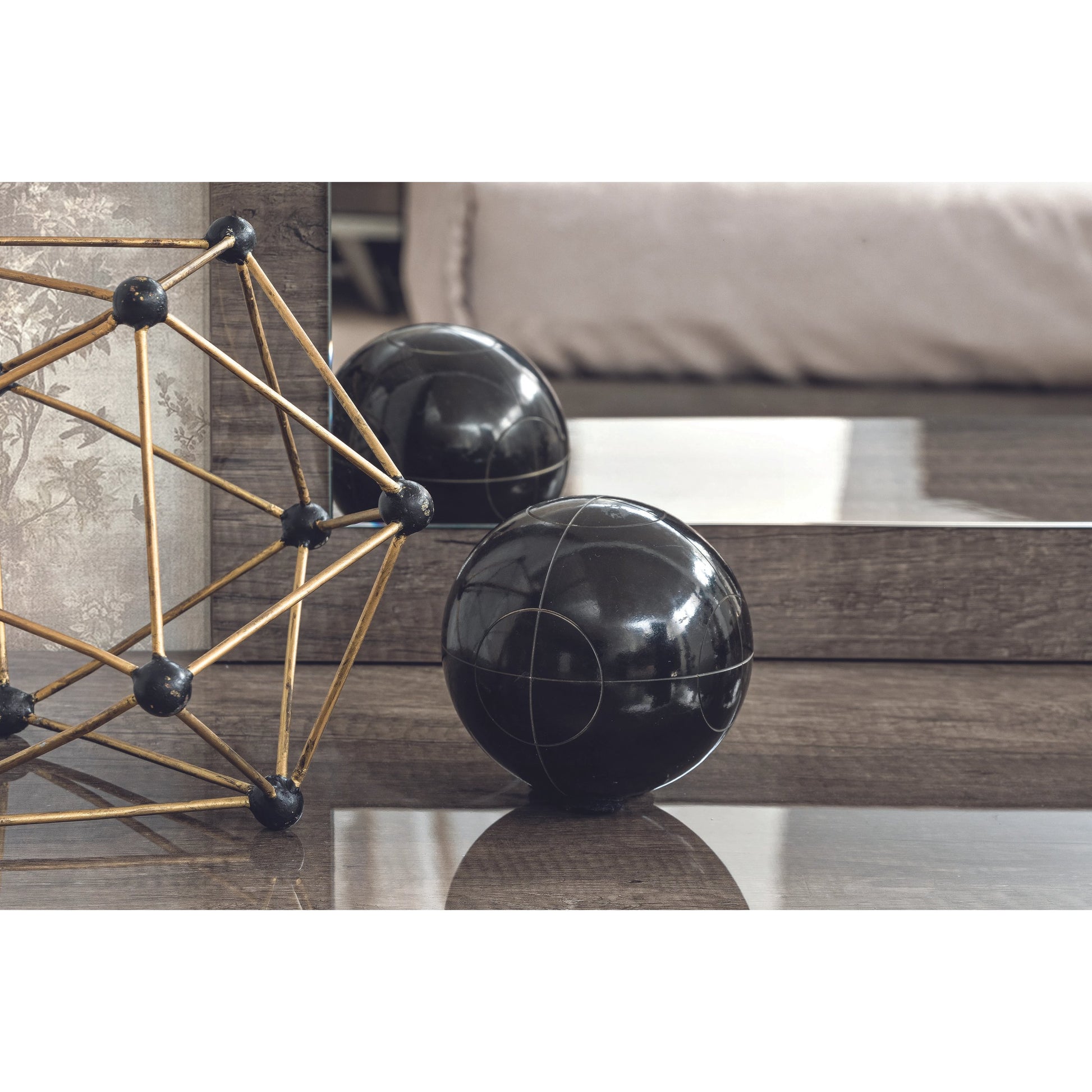 Collina Double Dresser by Essentials For Living in vintage oak high gloss, chrome. Made from acrylic high gloss lacquer, mdf, metal in a modern style.