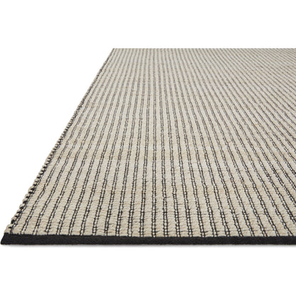 Colton CON-02 Rug by Angela Rose x Loloi in ivory, black. Made from jute / cotton in a unique style.