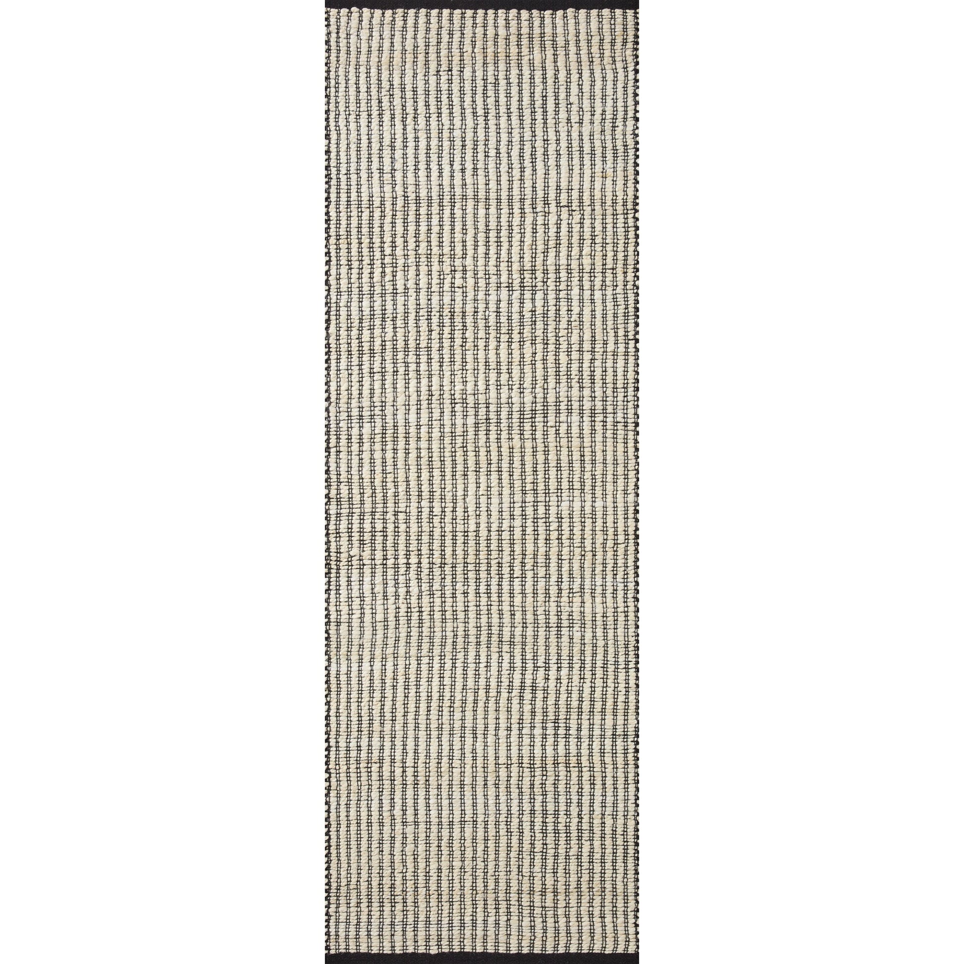 Colton CON-02 Rug by Angela Rose x Loloi in ivory, black. Made from jute / cotton in a unique style.
