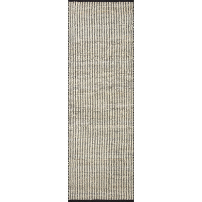 Colton CON-02 Rug by Angela Rose x Loloi in ivory, black. Made from jute / cotton in a unique style.