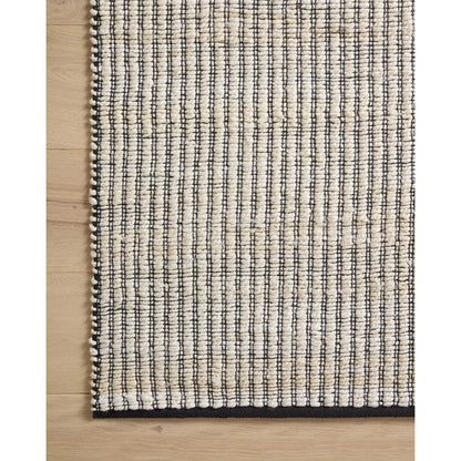 Colton CON-02 Rug by Angela Rose x Loloi in ivory, black. Made from jute / cotton in a unique style.