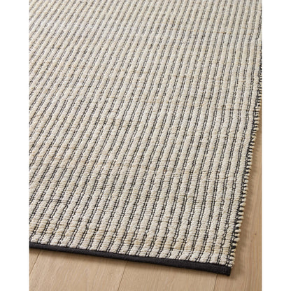 Colton CON-02 Rug by Angela Rose x Loloi in ivory, black. Made from jute / cotton in a unique style.