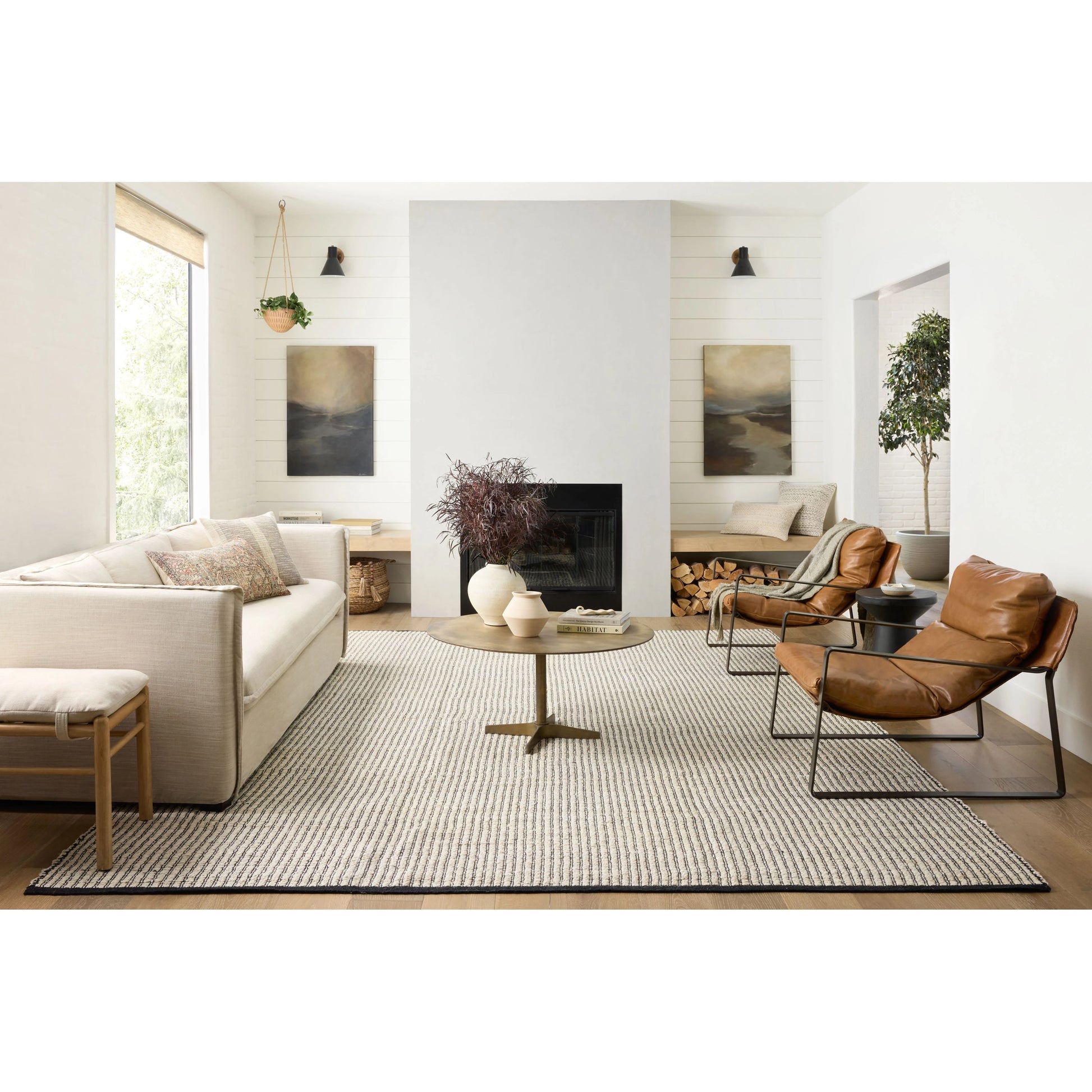 Colton CON-02 Rug by Angela Rose x Loloi in ivory, black. Made from jute / cotton in a unique style.