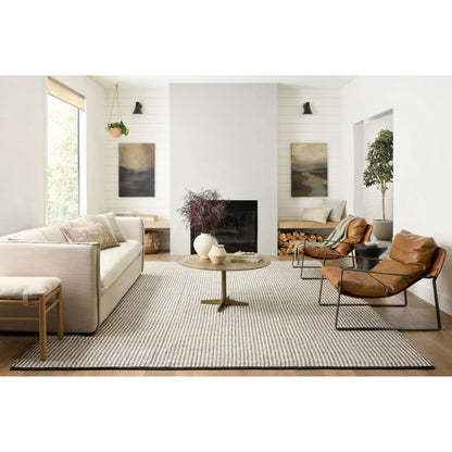 Colton CON-02 Rug by Angela Rose x Loloi in ivory, black. Made from jute / cotton in a unique style.