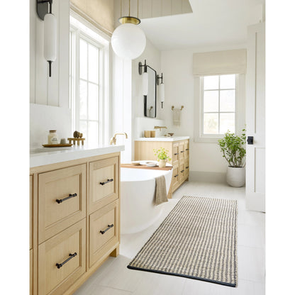 Colton CON-02 Rug by Angela Rose x Loloi in ivory, black. Made from jute / cotton in a unique style.