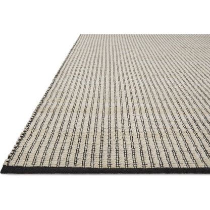 Colton CON-02 Rug by Angela Rose x Loloi in ivory, black. Made from jute / cotton in a unique style.