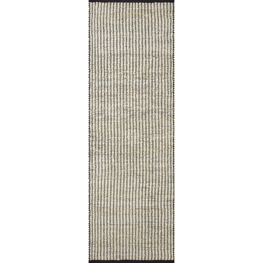 Colton CON-02 Rug by Angela Rose x Loloi in ivory, black. Made from jute / cotton in a unique style.