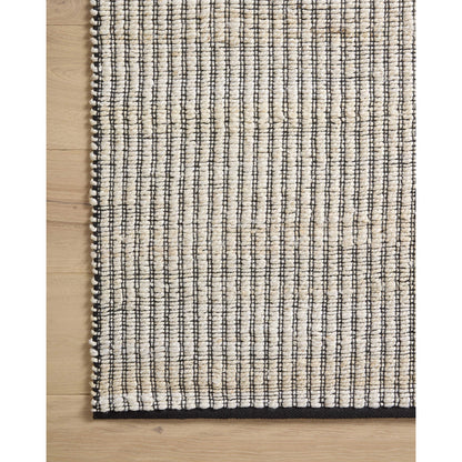 Colton CON-02 Rug by Angela Rose x Loloi in ivory, black. Made from jute / cotton in a unique style.