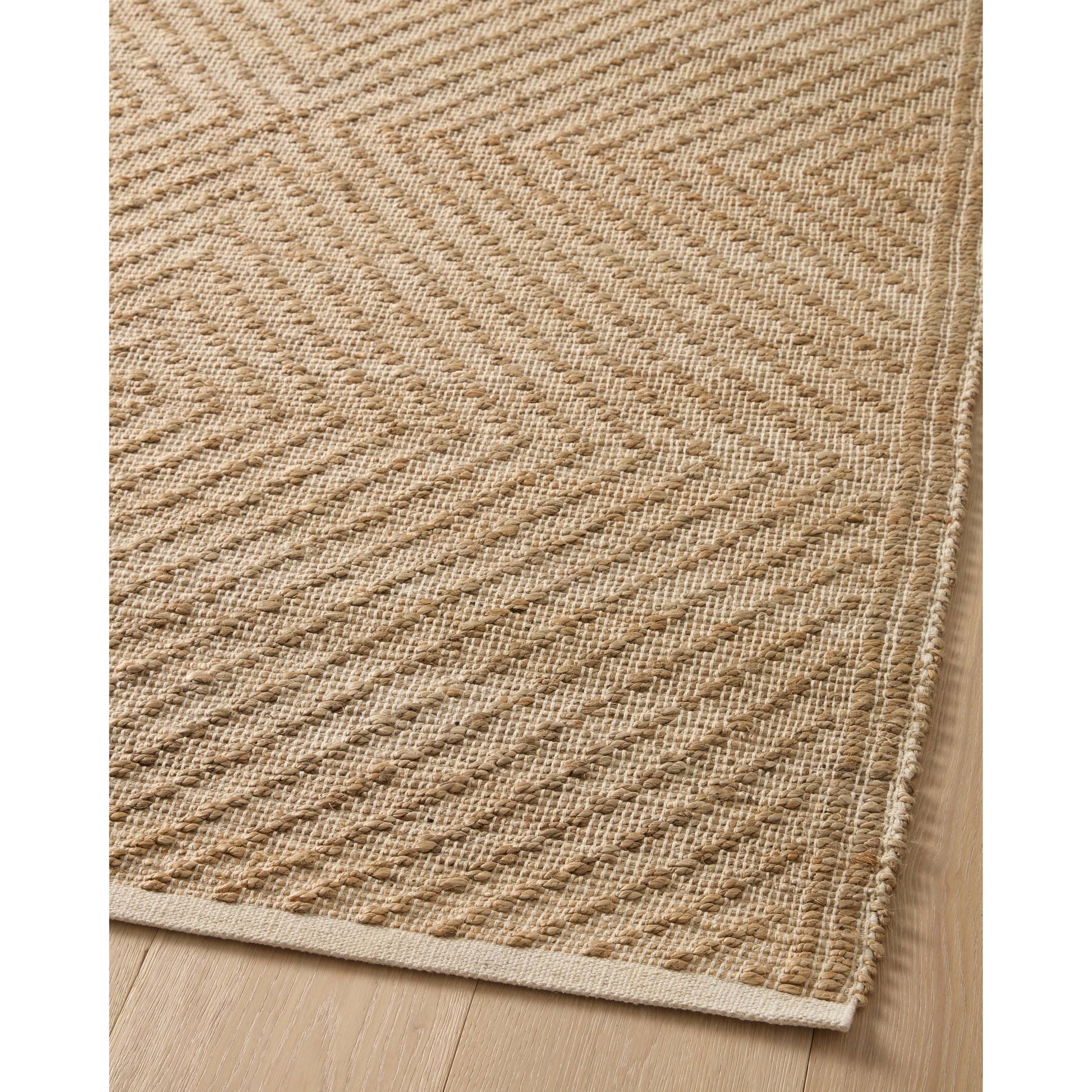 Colton CON-04 Rug by Angela Rose x Loloi in natural, ivory. Made from jute / cotton in a unique style.