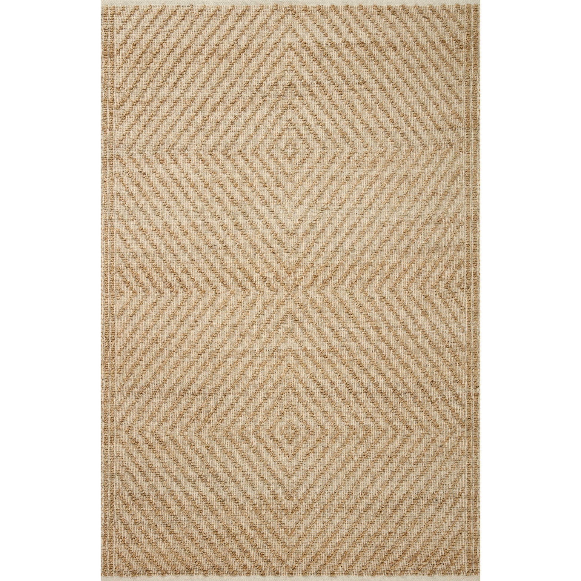 Colton CON-04 Rug by Angela Rose x Loloi in natural, ivory. Made from jute / cotton in a unique style.