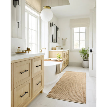 Colton CON-04 Rug by Angela Rose x Loloi in natural, ivory. Made from jute / cotton in a unique style.