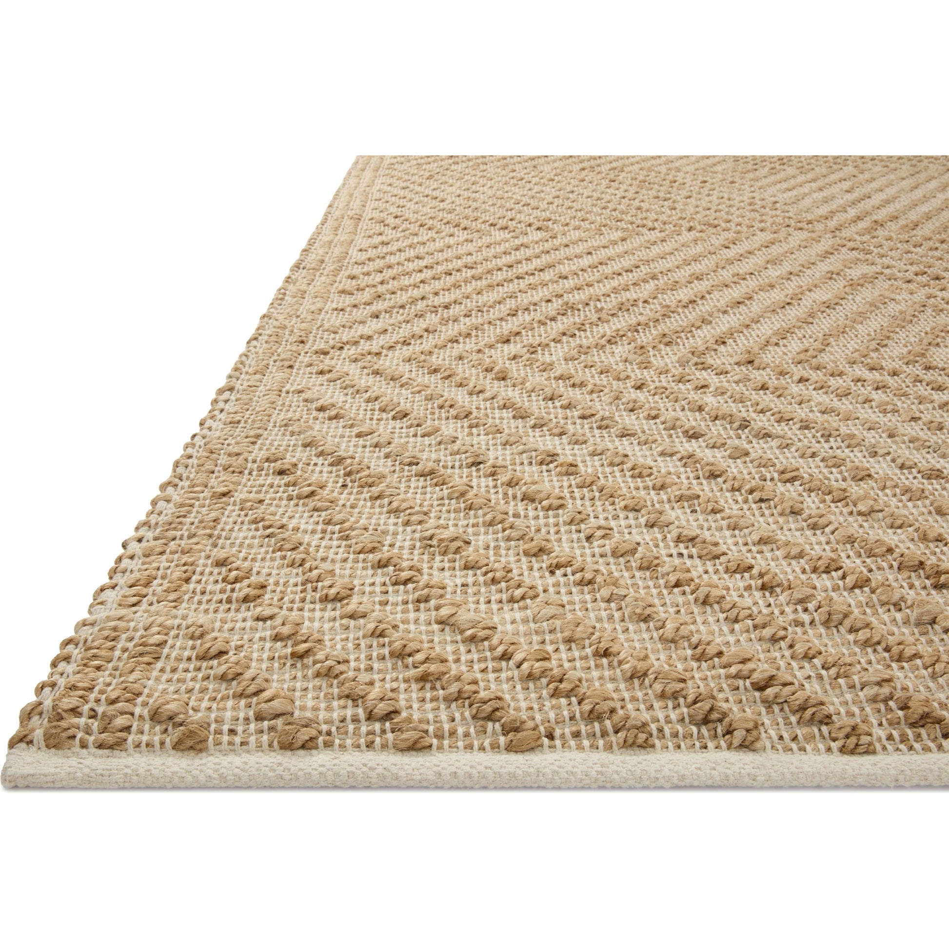 Colton CON-04 Rug by Angela Rose x Loloi in natural, ivory. Made from jute / cotton in a unique style.