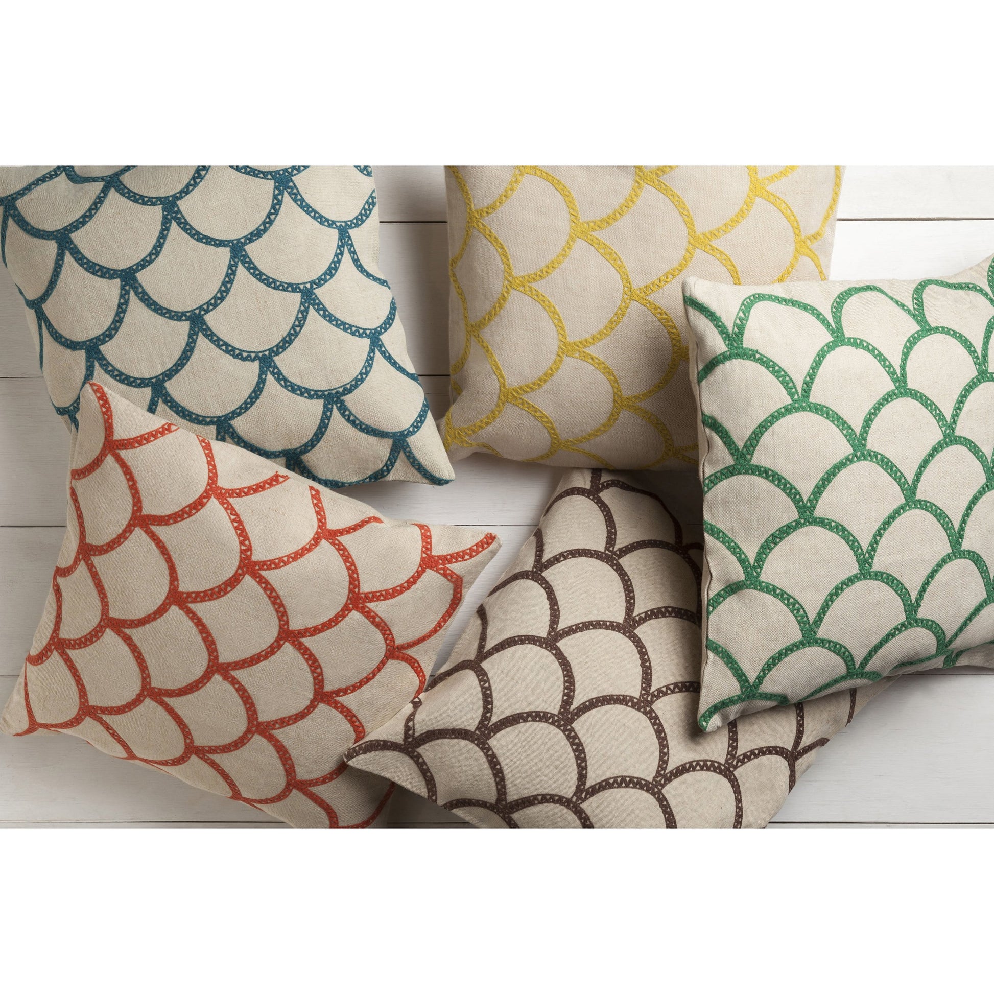 Meadow Pillow - 5854 by Surya. Made from 60% linen, 40% cotton in a modern style.
