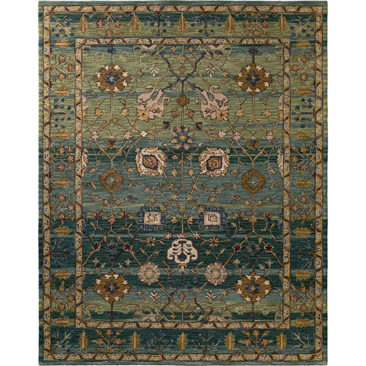 Cardamom COM03 Rug by Jaipur Living in green, blue. Made from 100% wool in a unique style.