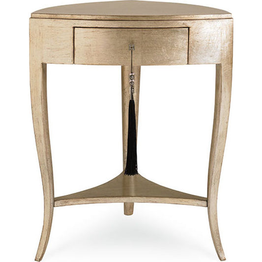 Tres, Tres Chic Accent Table by Caracole in gold and pompeii. Made from pine solids, maple veneers in a transitional style.