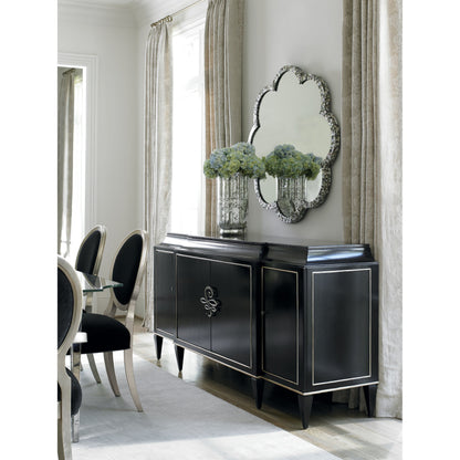 Chit-Chat Side Chair (Set of 2) by Caracole in black, silver and taupe silver leaf. Made from birch solids in a transitional style.