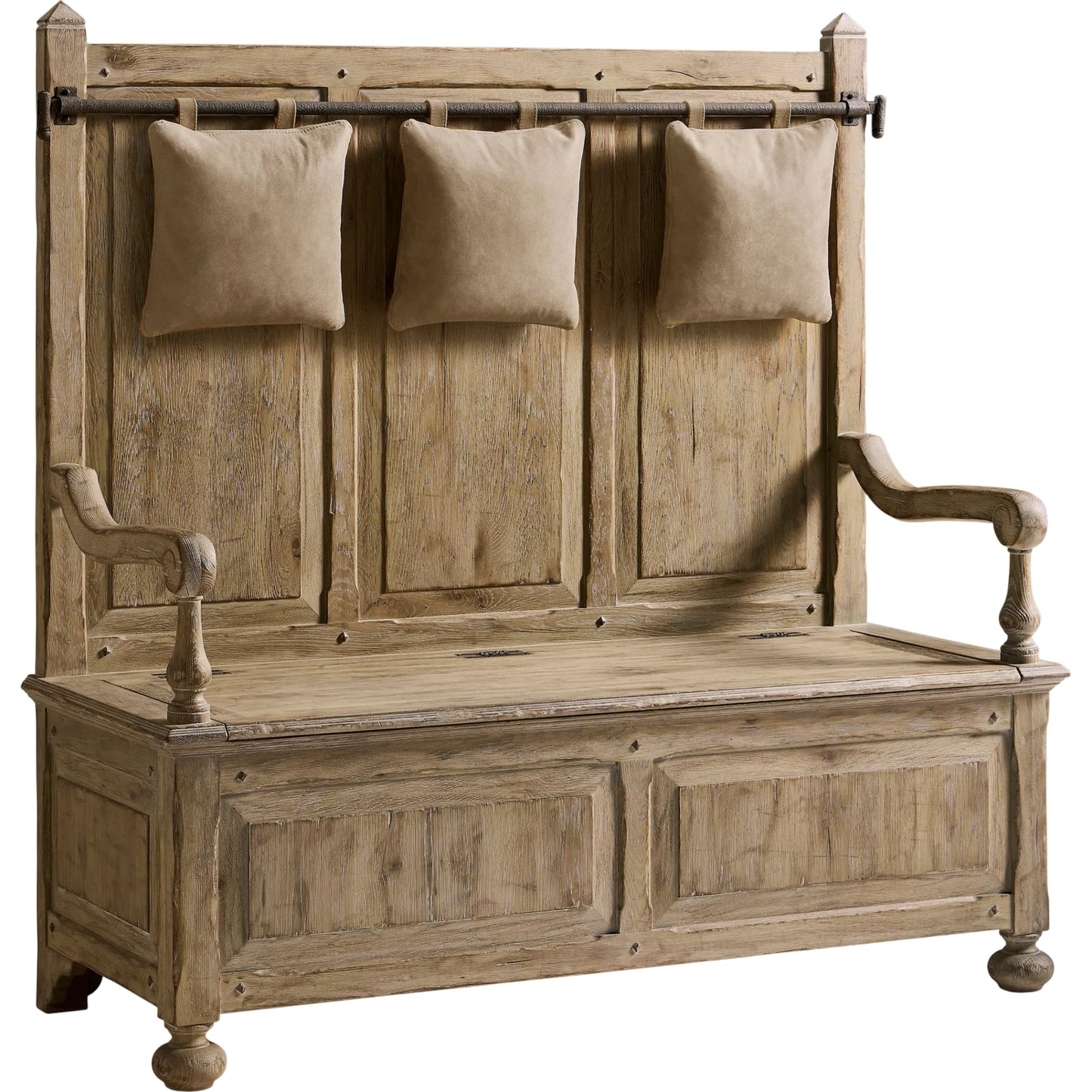 001 SI-2462611 | Primary Silo | Sagehill Hall Bench by Jonathan Charles in timberon grey oak. Made from oak in a traditional style.