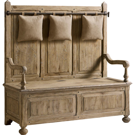 Sagehill Hall Bench by Jonathan Charles in timberon grey oak. Made from oak in a traditional style.