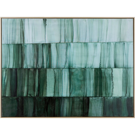 Connection I Framed Art by Livabliss in green and hand painted. Made from canvas, polystyrene in a unique style.