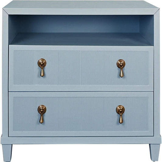 Corine Two Drawer, Open Shelf Side Table by Worlds Away. Made from unique in a unique style.