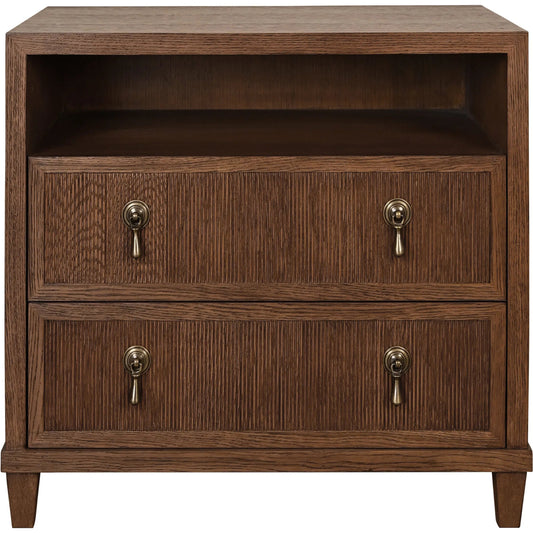Corine Two Drawer, Open Shelf Side Table by Worlds Away. Made from unique in a unique style.