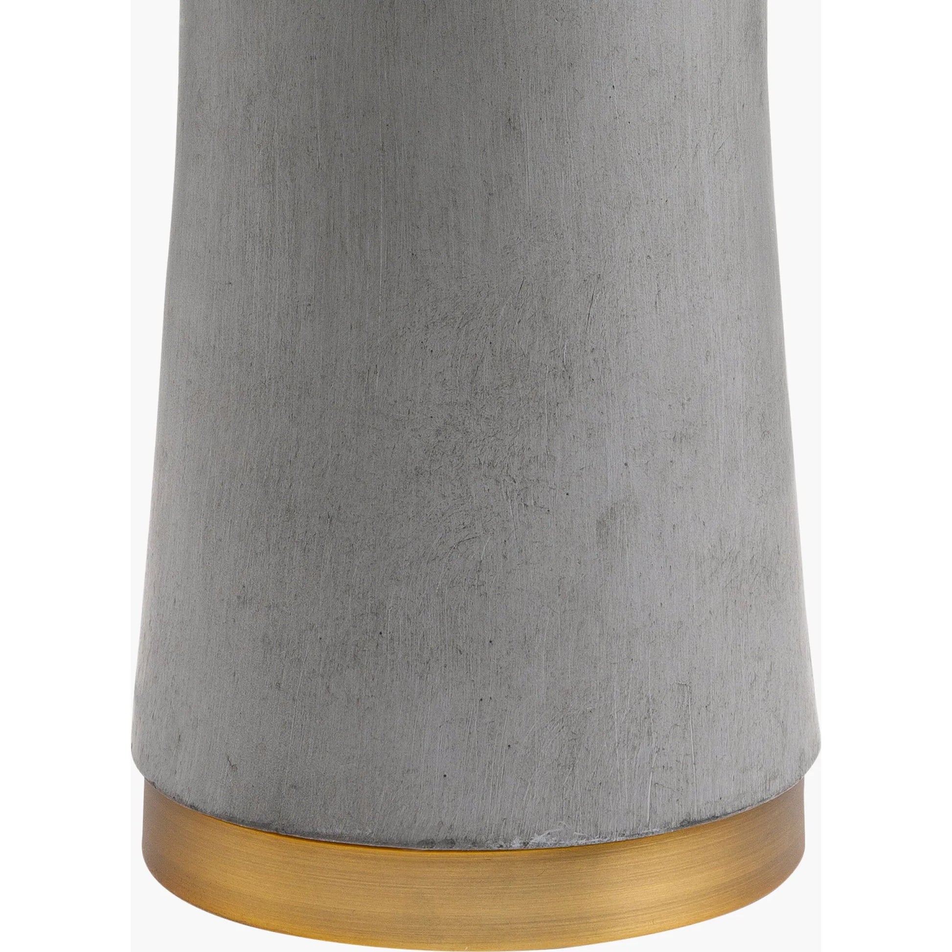 Cosmiq Table Lamp - 498966 by Surya in metallic brass, gray, translucent, metallic gold and brass. Made from body: cement, base: metal, shade (outside): metal, shade (inside): metal, finial: metal in a modern style.
