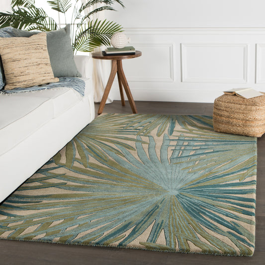 Coastal Seaside COS33 Rug by Jaipur Living in blue, green. Made from 100% wool in a unique style.