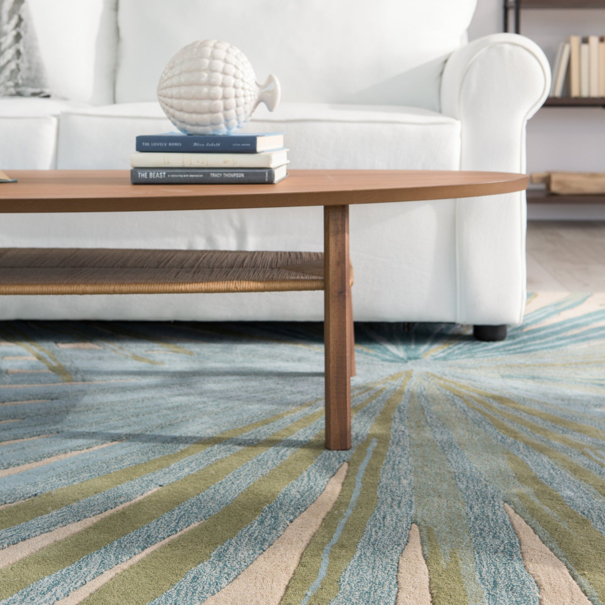 Coastal Seaside COS33 Rug by Jaipur Living in blue, green. Made from 100% wool in a unique style.