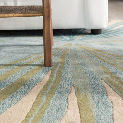 Coastal Seaside COS33 Rug by Jaipur Living in blue, green. Made from 100% wool in a unique style.