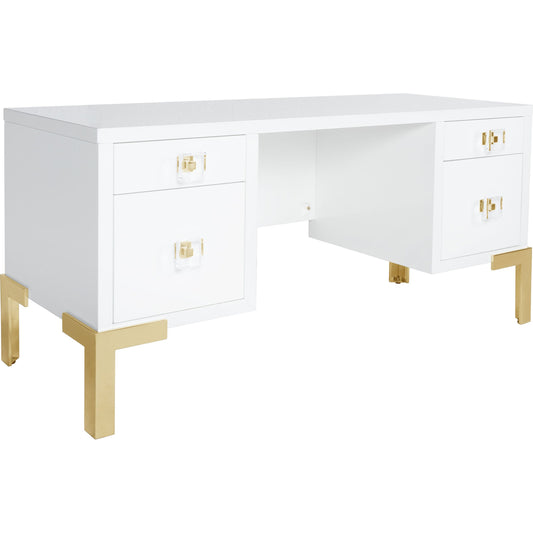 Cosby Desk by Worlds Away. Made from hardwood solids, mdf, metal, acrylic in a modern style.