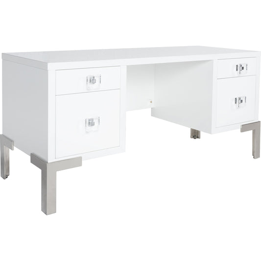 Cosby Desk by Worlds Away. Made from hardwood solids, mdf, metal, acrylic in a modern style.