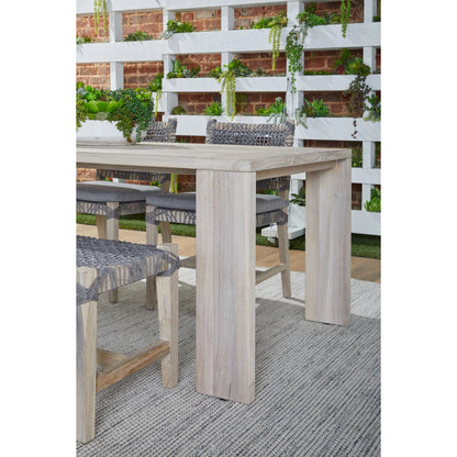 Costa Dining Chair (Set of 2) by Essentials For Living in oat flat rope, performance ecru weave, washed ever teak. Made from solid teak wood, metal in a coastal style.