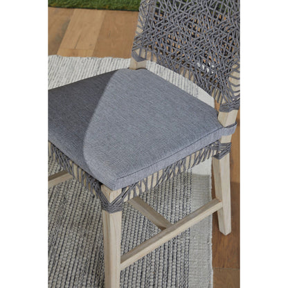 Costa Dining Chair (Set of 2) by Essentials For Living in oat flat rope, performance ecru weave, washed ever teak. Made from solid teak wood, metal in a coastal style.