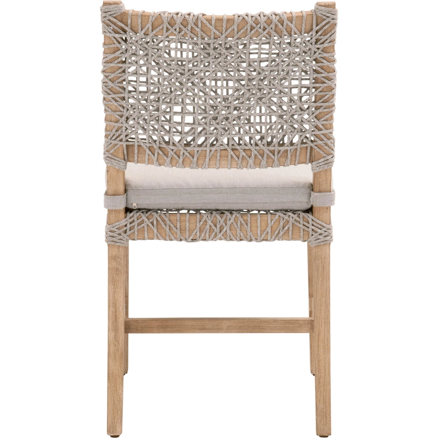 009 SR-859763 | Additional Silo | Costa Dining Chairs (Set of 2) by Essentials For Living in natural gray mahogany, taupe, white flat. Made from solid mahogany wood, polyolefin rope, 100% olefin fabric, foam in a coastal style.