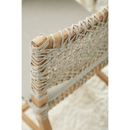 Costa Dining Chairs (Set of 2) by Essentials For Living in natural gray mahogany, taupe, white flat. Made from solid mahogany wood, polyolefin rope, 100% olefin fabric, foam in a coastal style.