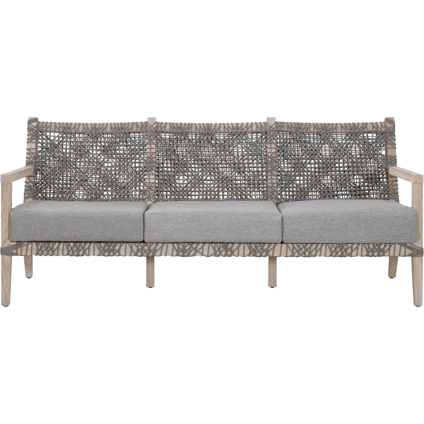 003 SI-2072278 | Additional Silo | Costa Sofa by Essentials For Living in gray teak, performance dove. Made from solid teak wood, polyolefin rope, 100% olefin fabric, foam in a coastal style.