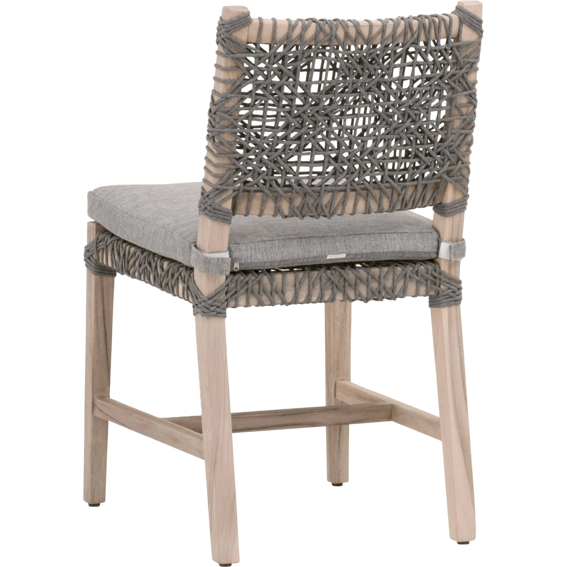 Costa Dining Chair (Set of 2) by Essentials For Living in oat flat rope, performance ecru weave, washed ever teak. Made from solid teak wood, metal in a coastal style.