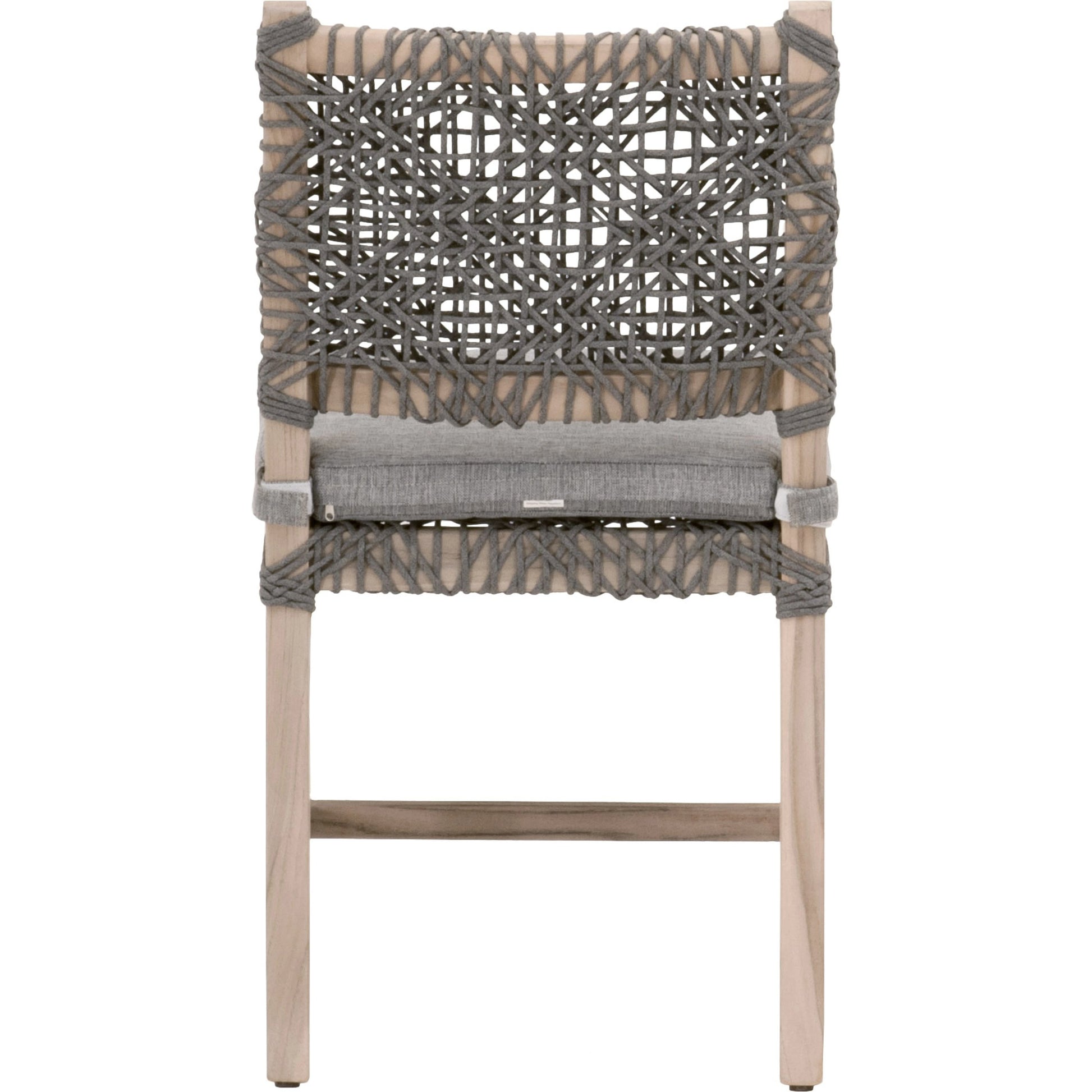 Costa Dining Chair (Set of 2) by Essentials For Living in oat flat rope, performance ecru weave, washed ever teak. Made from solid teak wood, metal in a coastal style.